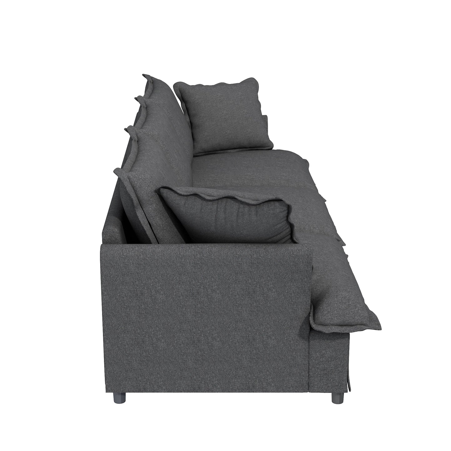 Module de canapé 3 places pour canapé sectionnel modulaire, assise large, canapé nuage en chenille avec coussins décoratifs