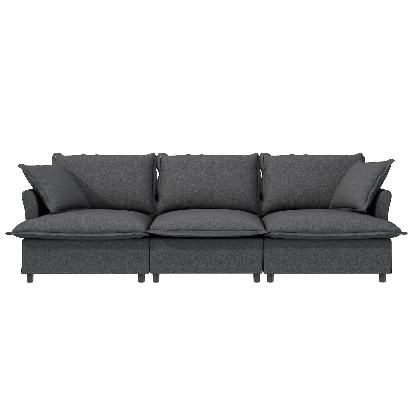 Module de canapé 3 places pour canapé sectionnel modulaire, assise large, canapé nuage en chenille avec coussins décoratifs