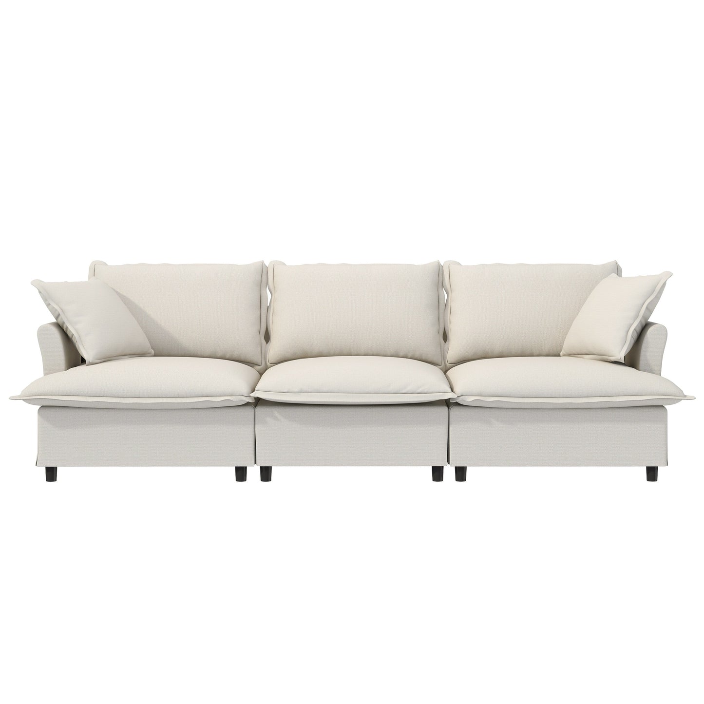 Module de canapé 3 places pour canapé sectionnel modulaire, assise large, canapé nuage en chenille avec coussins décoratifs