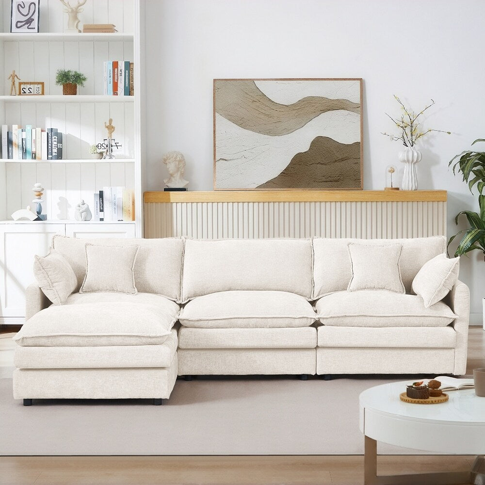 Canapés Cloud confortables 3 places avec pouf amovible