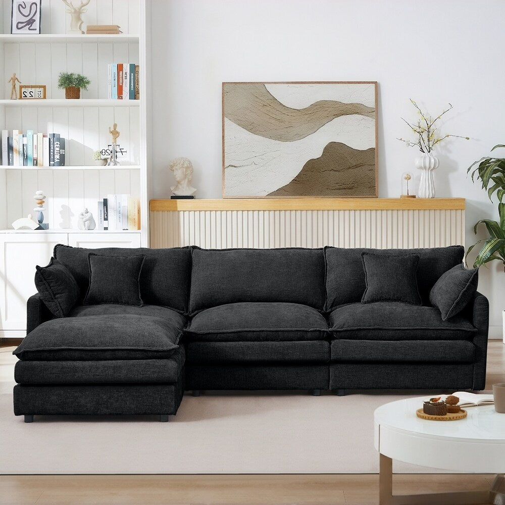 Canapés Cloud confortables 3 places avec pouf amovible