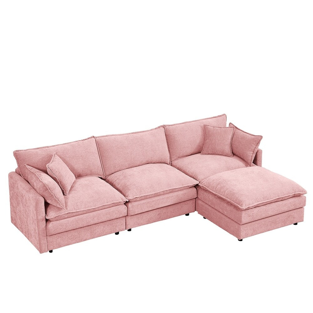 Canapés Cloud confortables 3 places avec pouf amovible