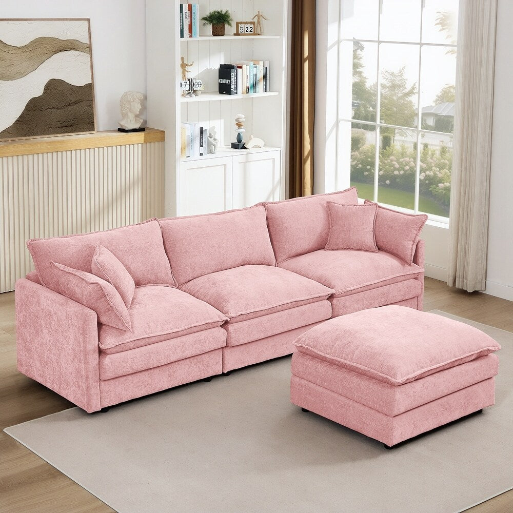 Canapés Cloud confortables 3 places avec pouf amovible