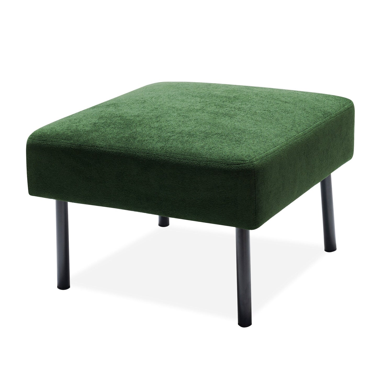 Canapé 3 places en tissu polyester en forme de L avec pouf, canapé rembourré moderne, petit canapé confortable pour petit espace