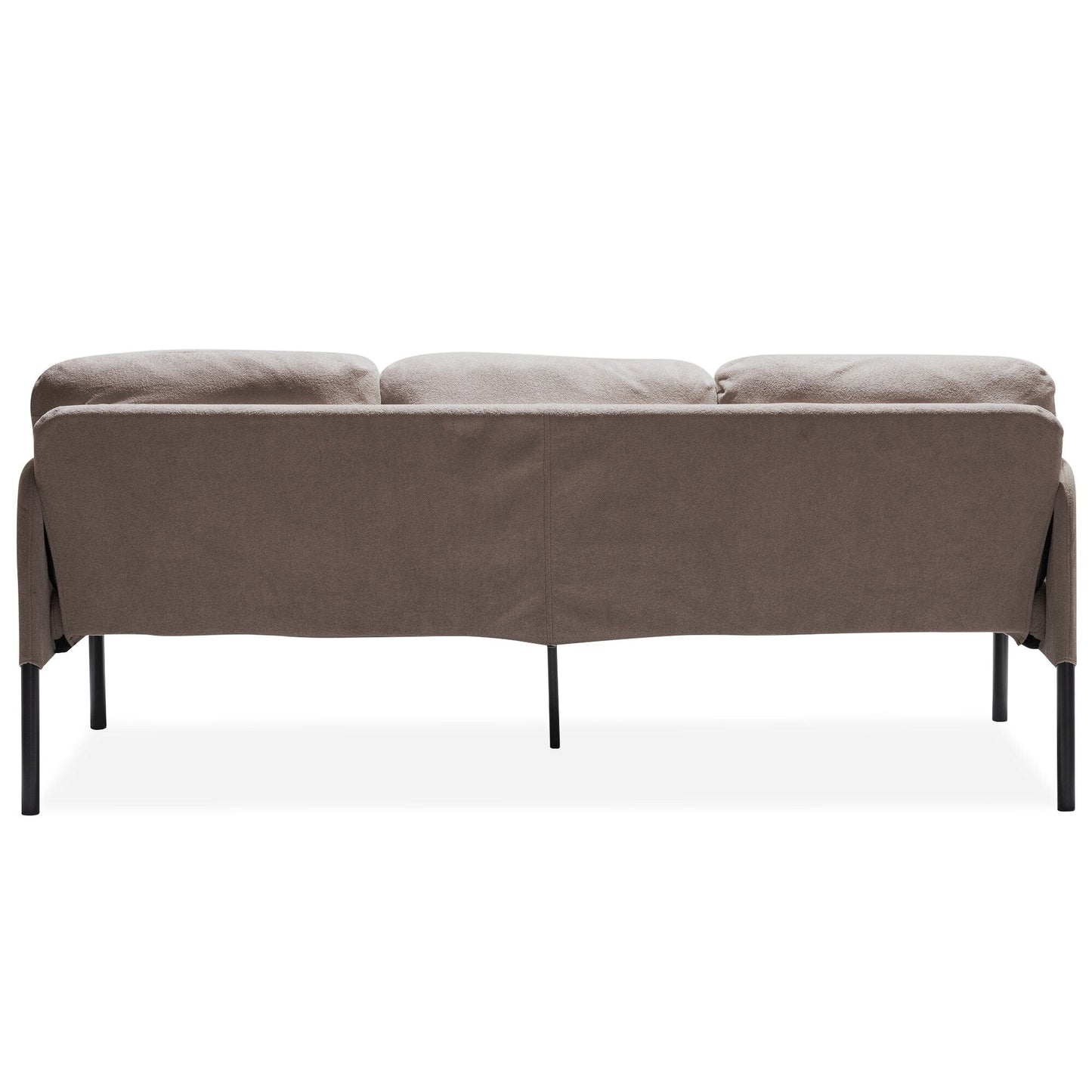 Canapé 3 places en tissu polyester en forme de L avec pouf, canapé rembourré moderne, petit canapé confortable pour petit espace
