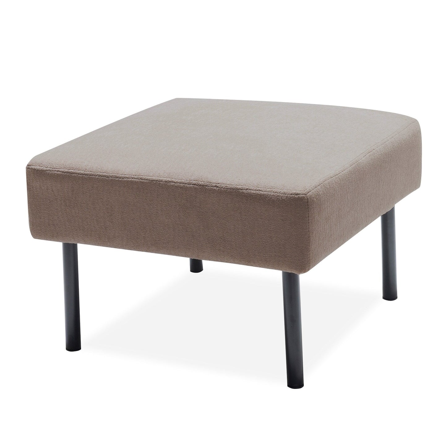 Canapé 3 places en tissu polyester en forme de L avec pouf, canapé rembourré moderne, petit canapé confortable pour petit espace