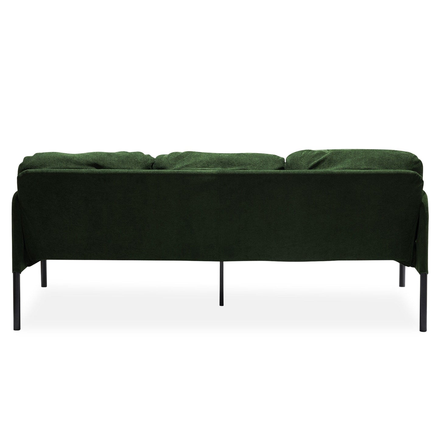 Canapé 3 places en tissu polyester en forme de L avec pouf, canapé rembourré moderne, petit canapé confortable pour petit espace