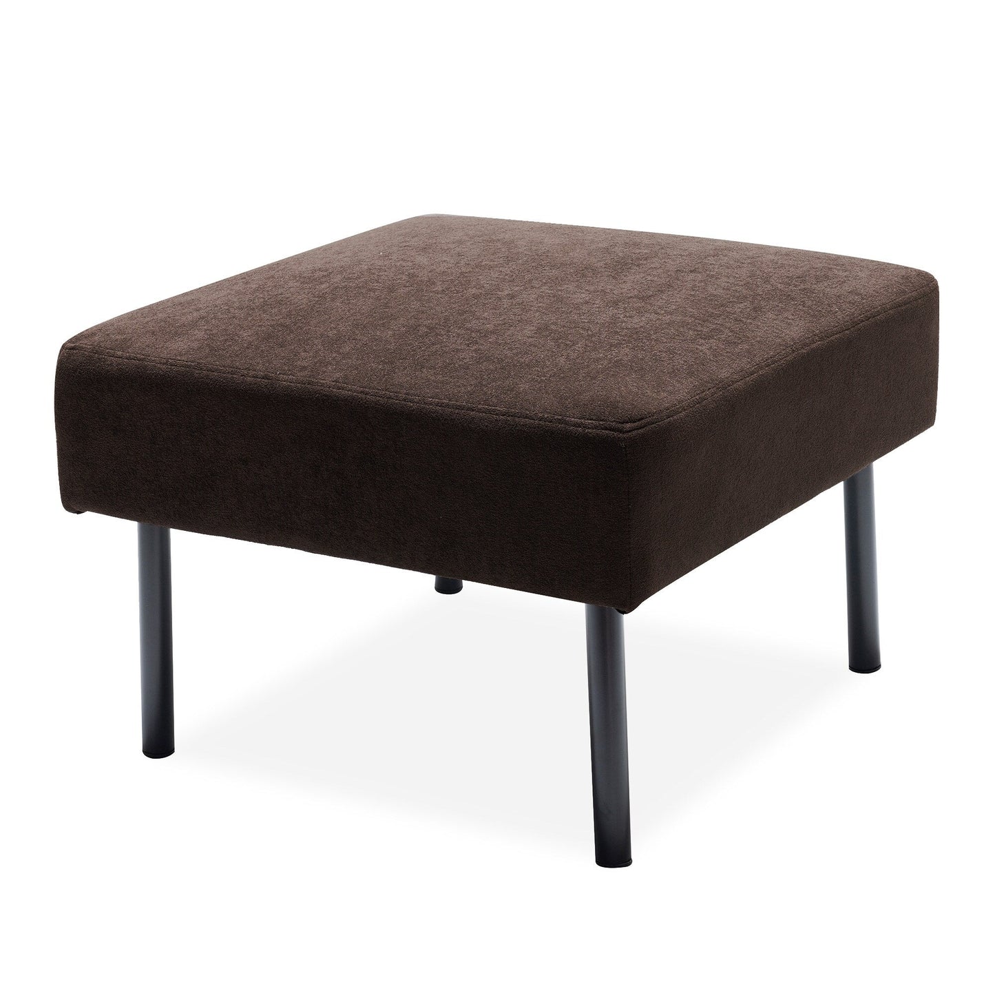 Canapé 3 places en tissu polyester en forme de L avec pouf, canapé rembourré moderne, petit canapé confortable pour petit espace