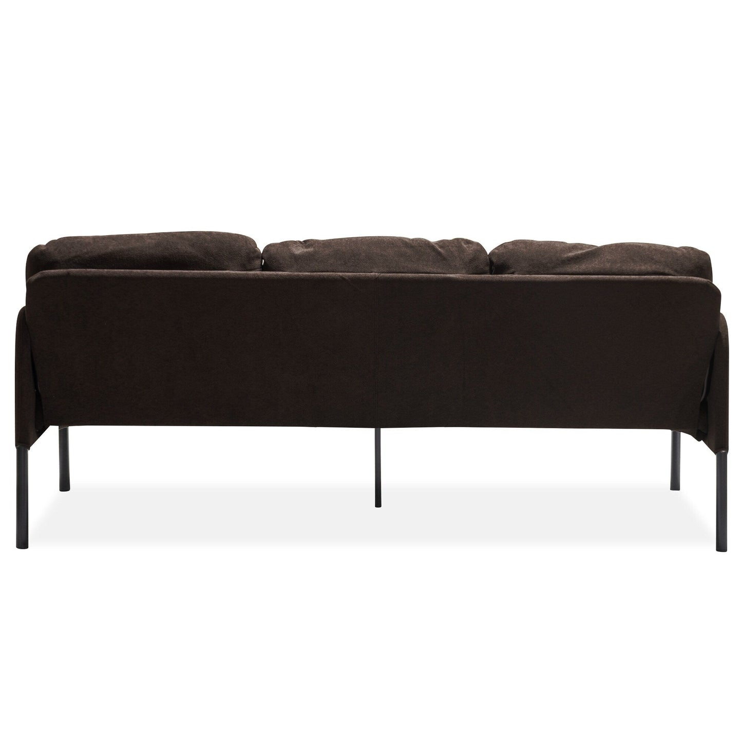 Canapé 3 places en tissu polyester en forme de L avec pouf, canapé rembourré moderne, petit canapé confortable pour petit espace