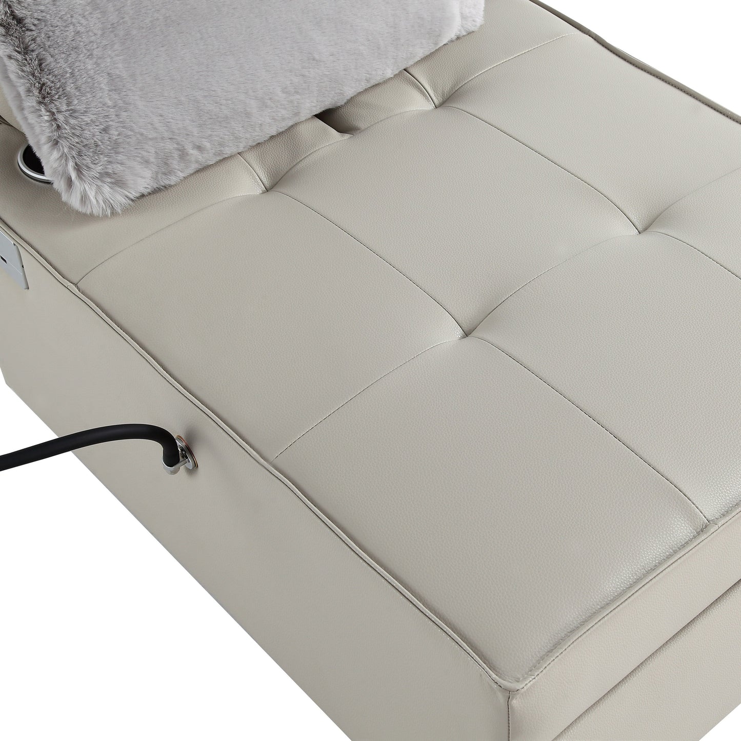 Fauteuil convertible 3 en 1, canapé inclinable réglable avec haut-parleurs Bluetooth, ports USB et oreiller moelleux