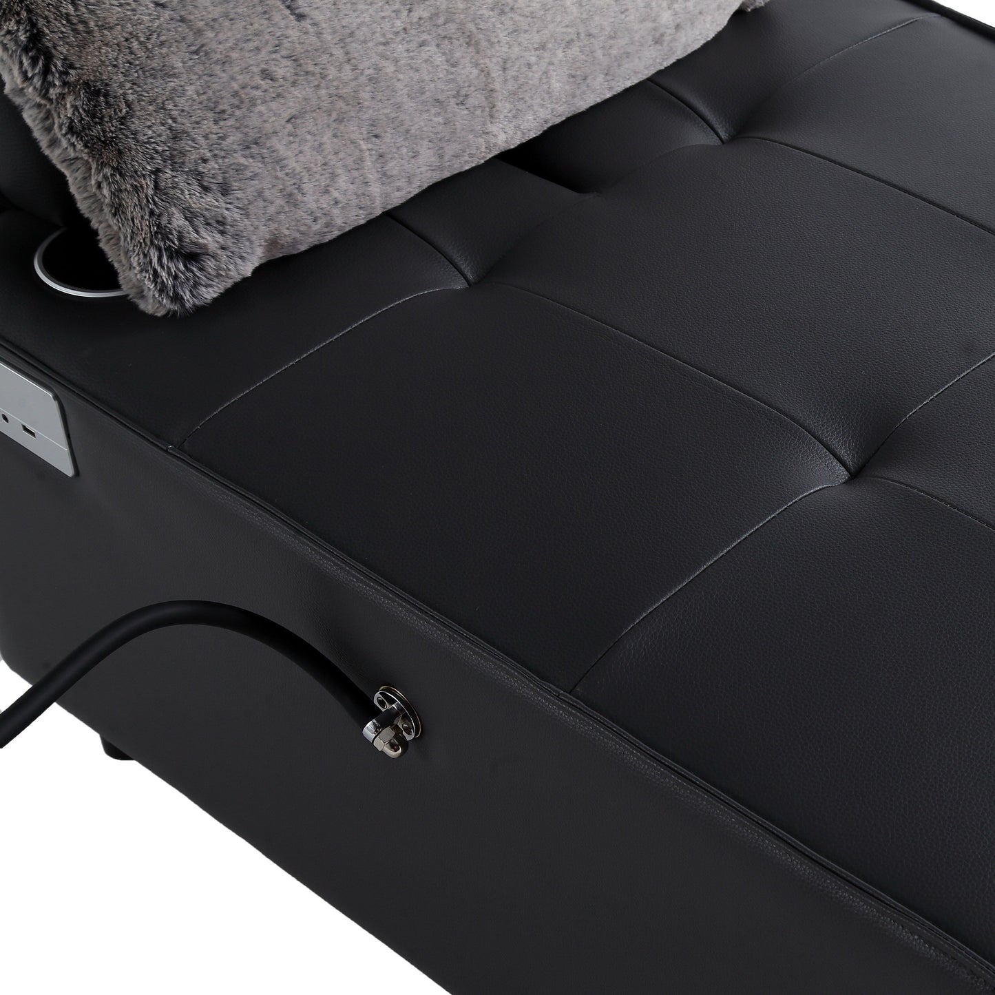 Fauteuil convertible 3 en 1, canapé inclinable réglable avec haut-parleurs Bluetooth, ports USB et oreiller moelleux