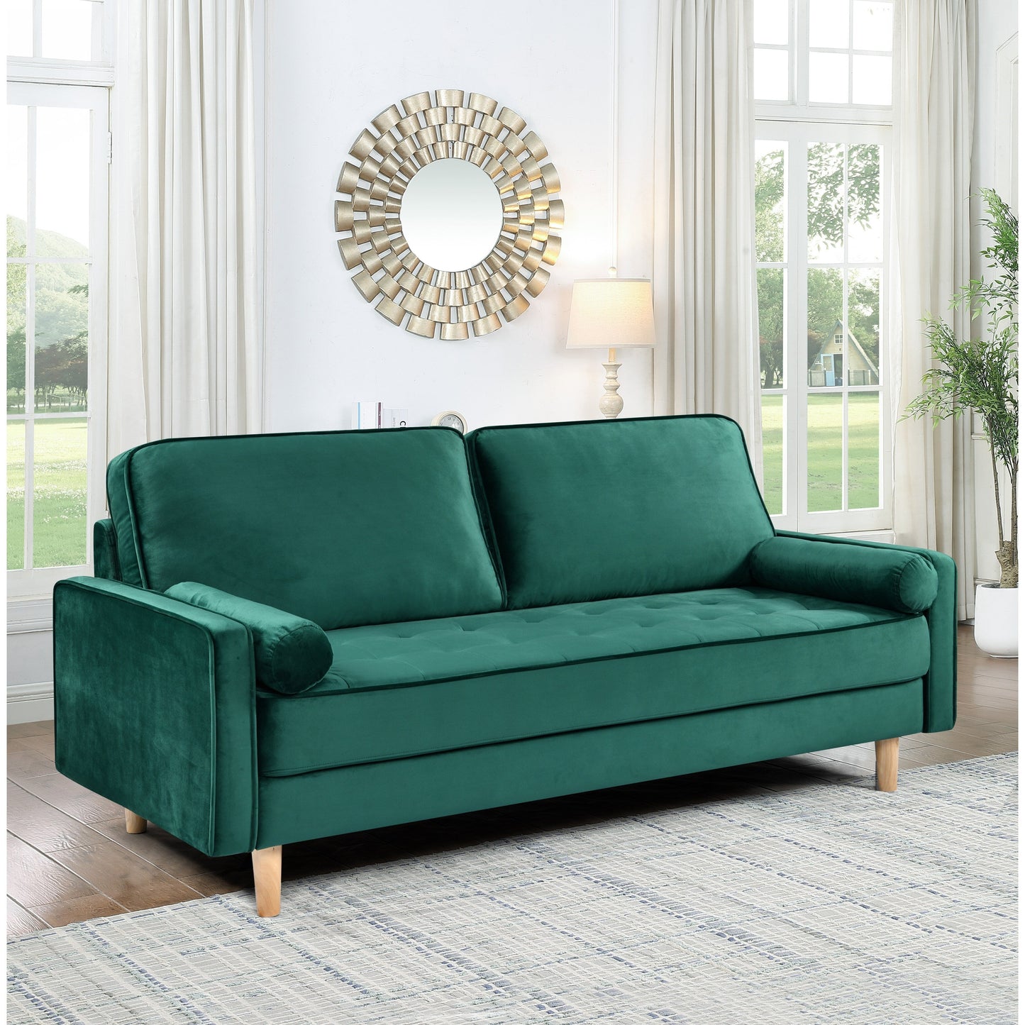 Canapé 3 places avec coussin en coton