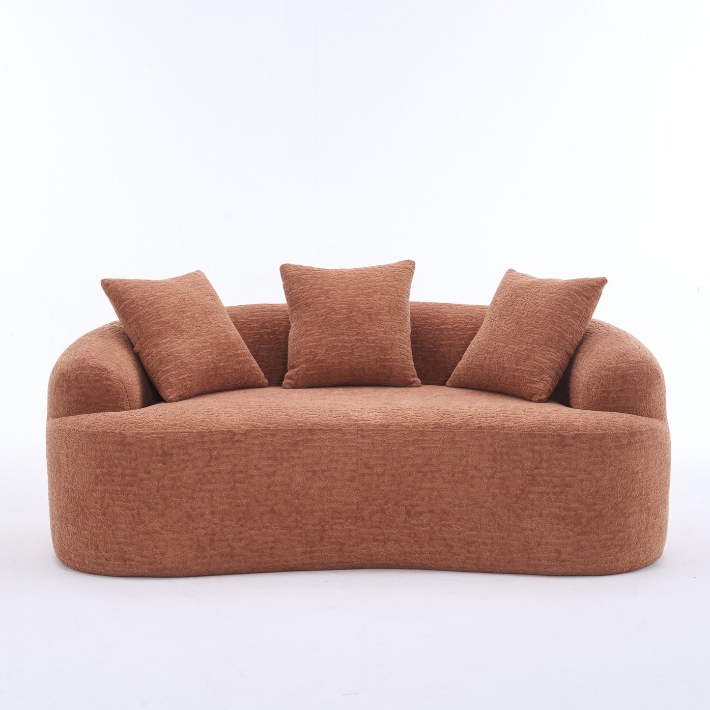 Canapé causeuse compact incurvé en chenille 30D sans assemblage, entièrement compressé en éponge