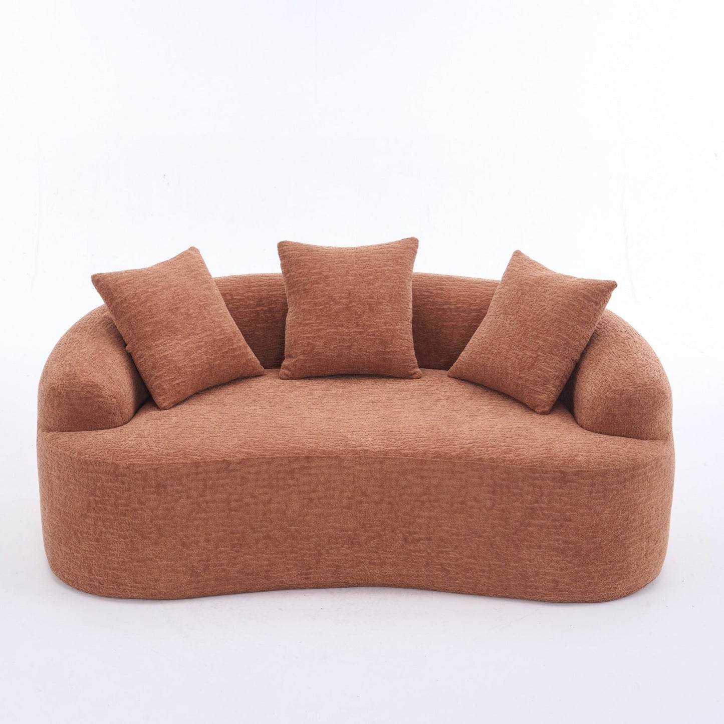 Canapé causeuse compact incurvé en chenille 30D sans assemblage, entièrement compressé en éponge