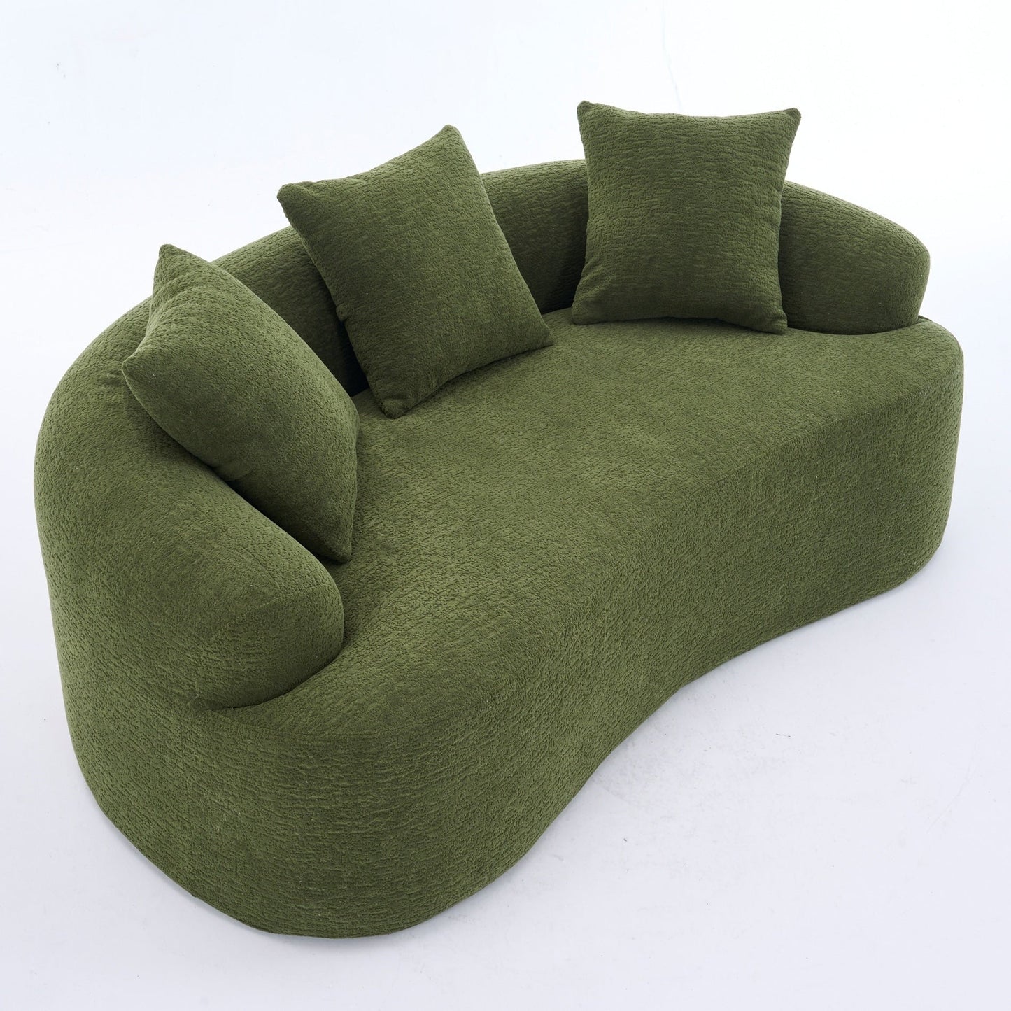 Canapé causeuse compact incurvé en chenille 30D sans assemblage, entièrement compressé en éponge