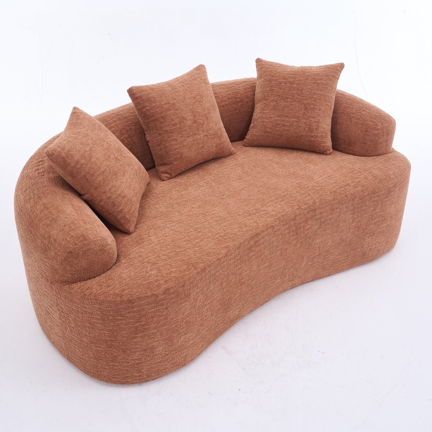 Canapé causeuse compact incurvé en chenille 30D sans assemblage, entièrement compressé en éponge