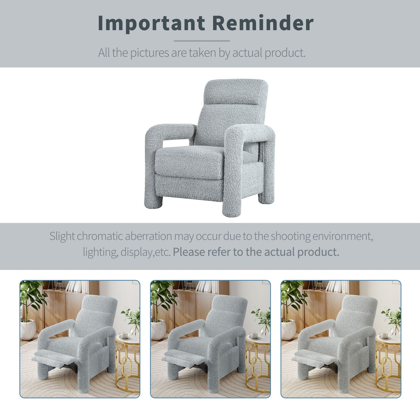 Fauteuil inclinable à dossier relevable rembourré 31,25