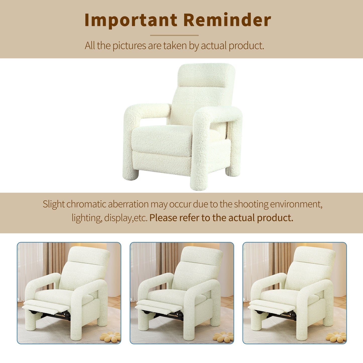 Fauteuil inclinable à dossier relevable rembourré 31,25