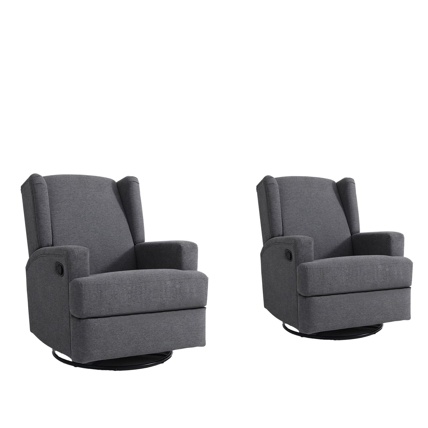Fauteuil inclinable pivotant manuel de 31 po de largeur, ensemble de 2 pour chambre d'enfant