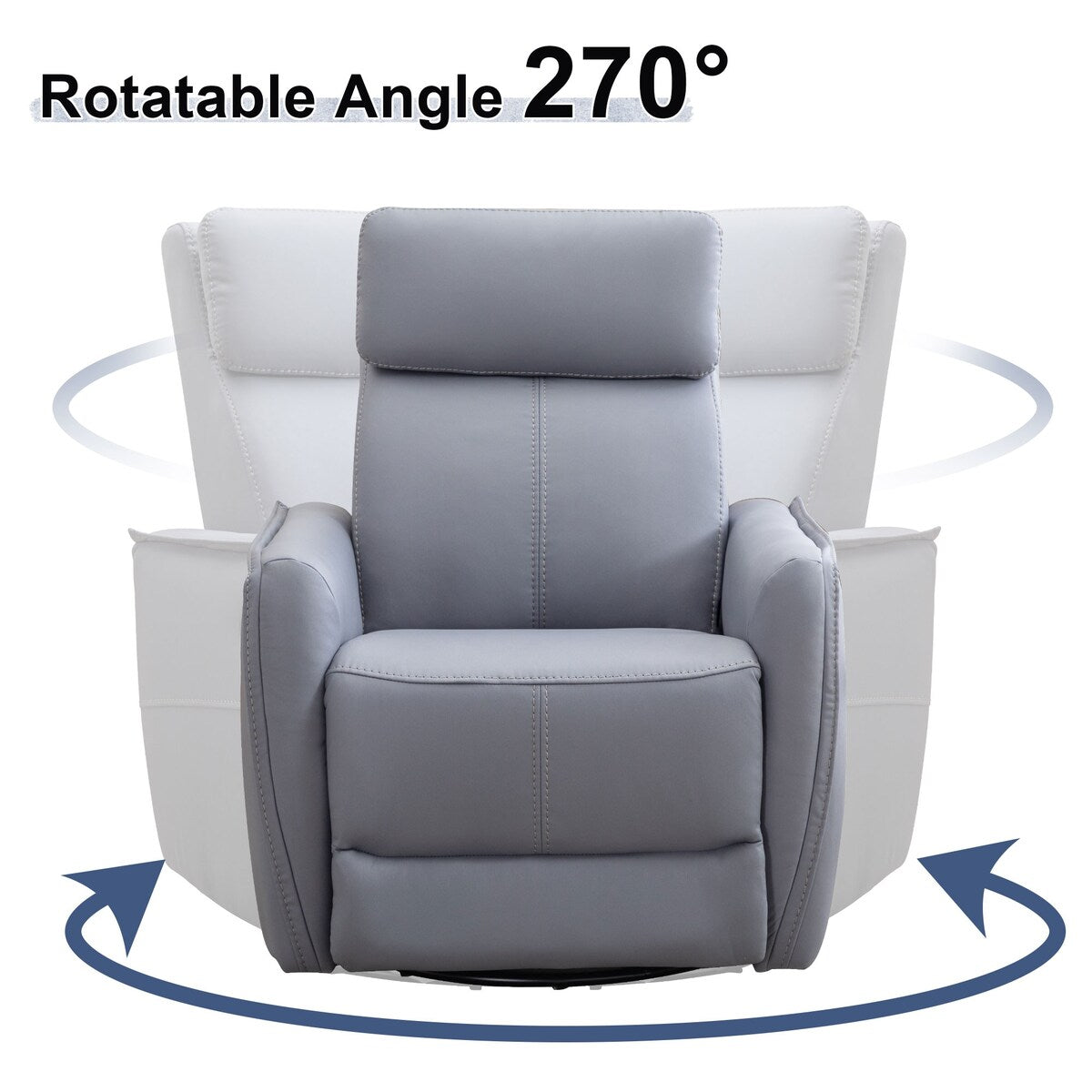 Fauteuil inclinable pivotant et électrique de 32,3 pouces de large avec ports USB