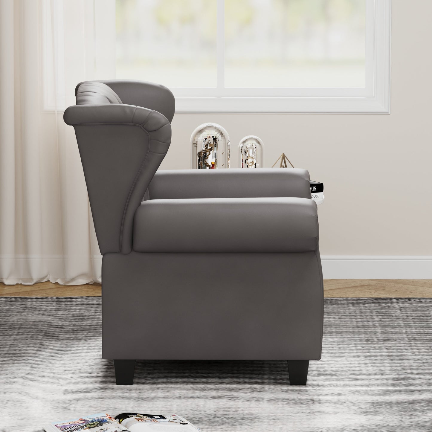 Fauteuil capitonné réglable 35.04 avec pieds robustes