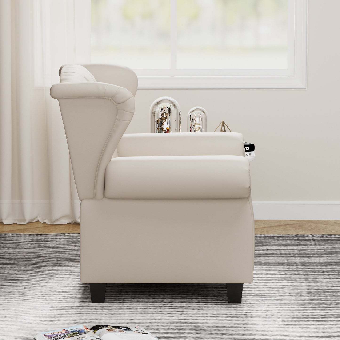Fauteuil capitonné réglable 35.04 avec pieds robustes