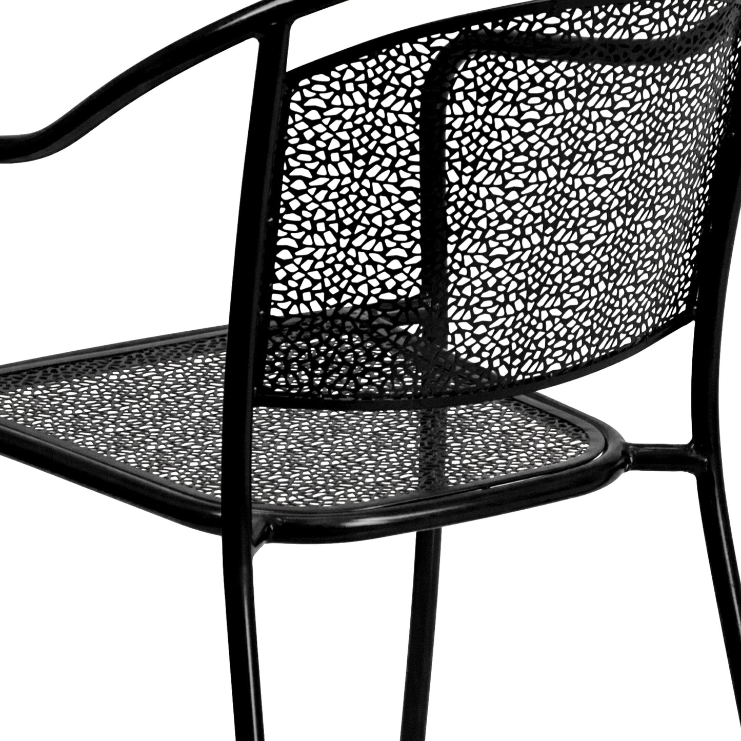 Ensemble de salle à manger carré en acier, 5 pièces, 35,5 pouces, pour intérieur et extérieur