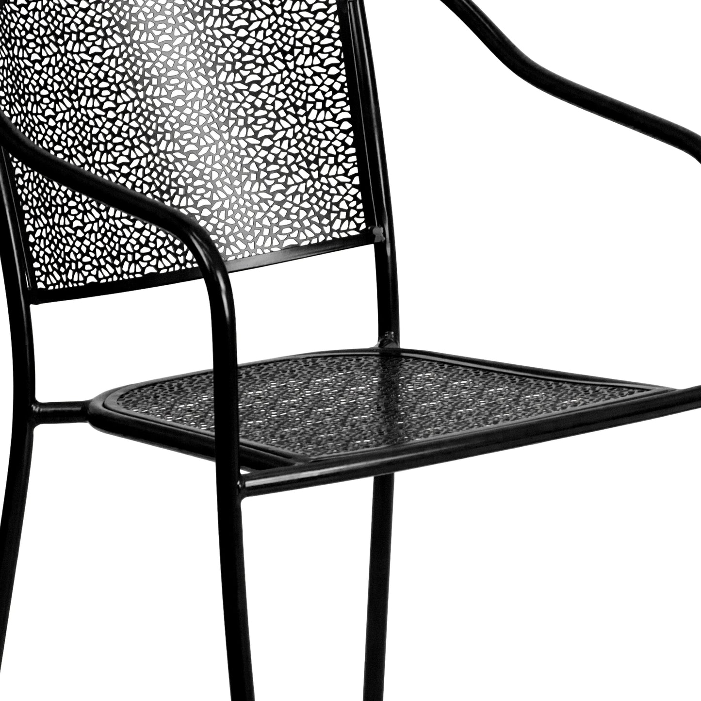 Ensemble de salle à manger carré en acier, 5 pièces, 35,5 pouces, pour intérieur et extérieur