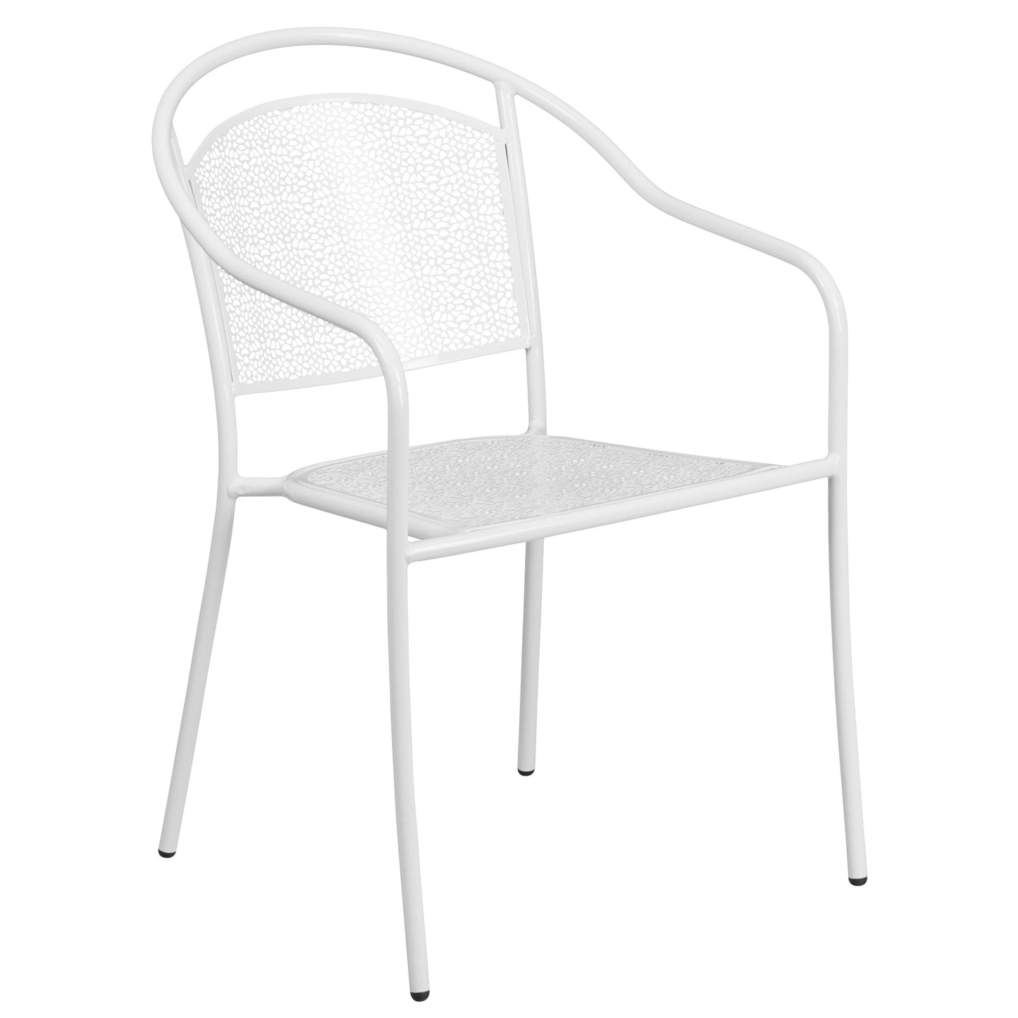 Ensemble de salle à manger carré en acier, 5 pièces, 35,5 pouces, pour intérieur et extérieur