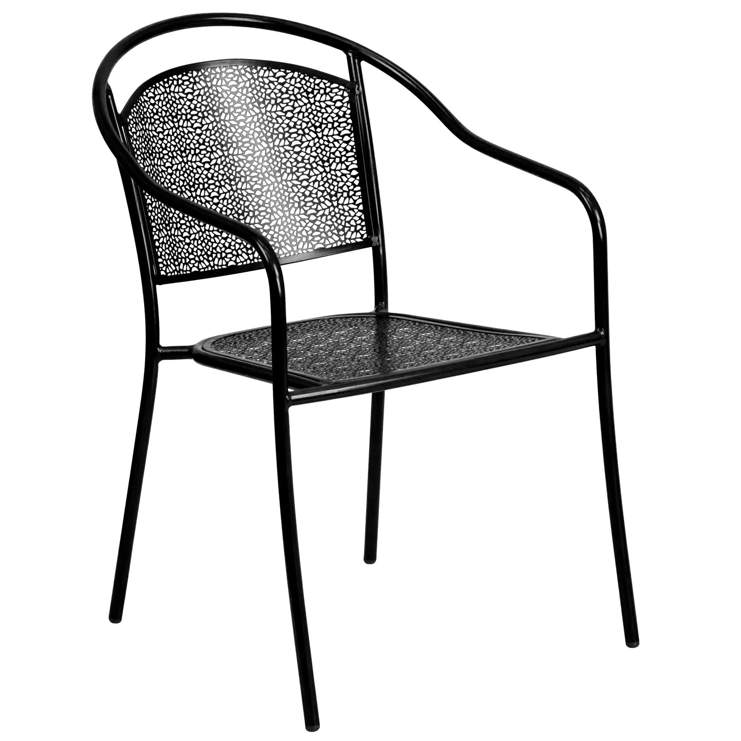Ensemble de salle à manger carré en acier, 5 pièces, 35,5 pouces, pour intérieur et extérieur