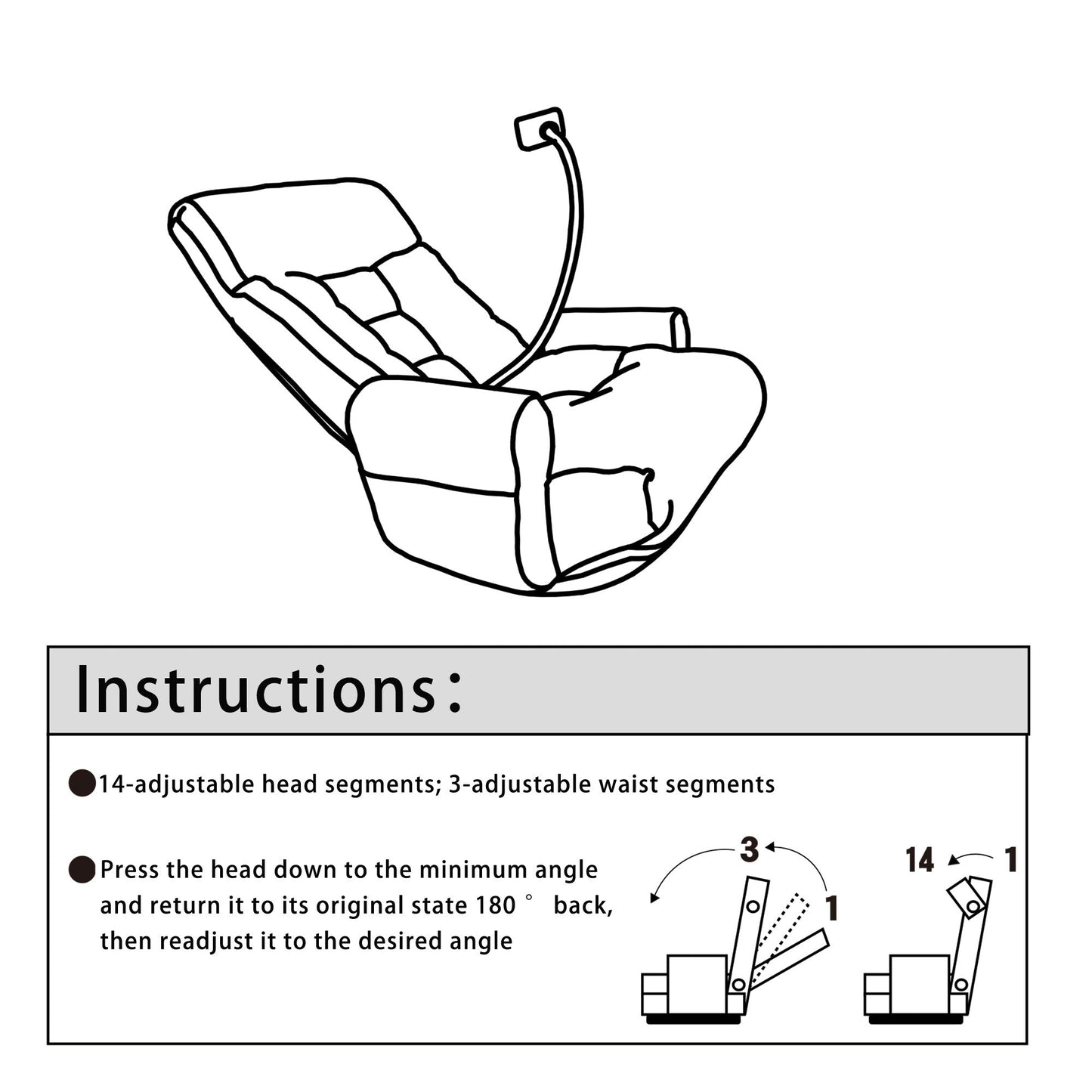 Fauteuil de salon réglable, pivotant à 360 degrés, pliable et inclinable, avec support pour téléphone