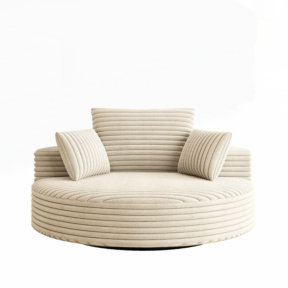 Fauteuil pivotant à 360 degrés en velours côtelé et mousse chenille, canapé simple