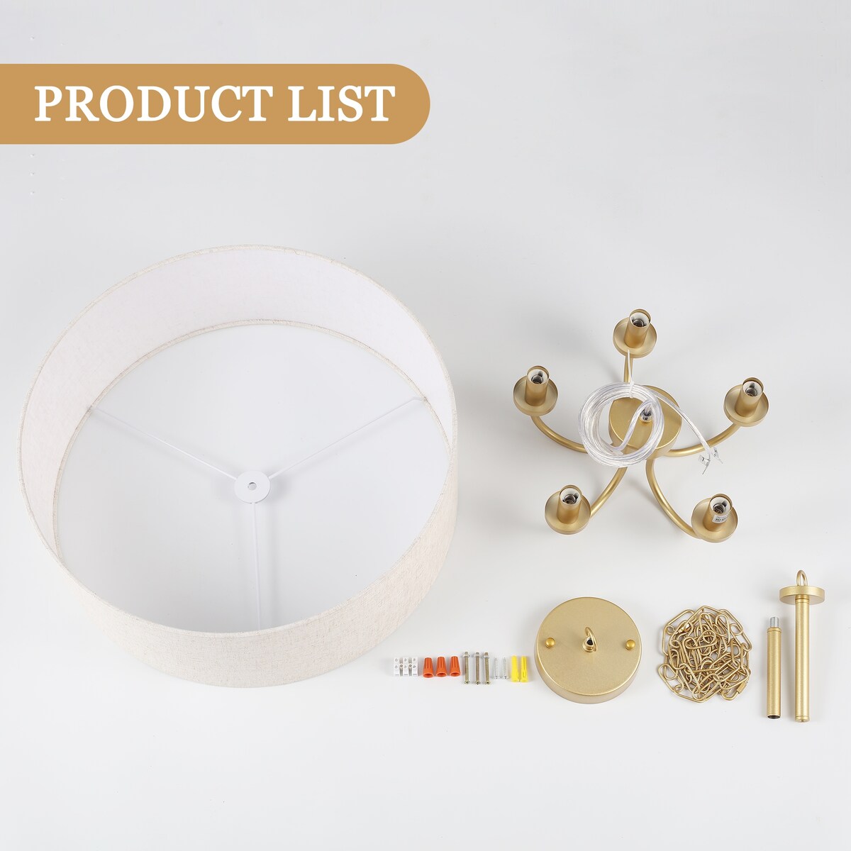 Plafonnier semi-encastré moderne à 5 lumières pour salle à manger, chambre à coucher, salon - N/A