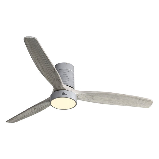Ventilateur de plafond encastré de style campagnard de 52 pouces avec éclairage et télécommande, moteur CC réversible