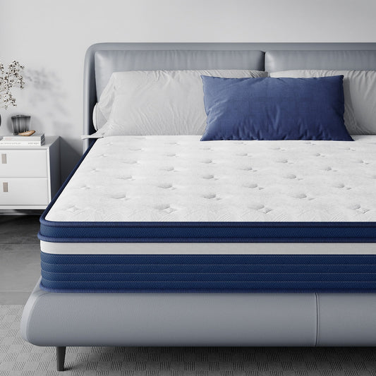 Matelas hybride à ressorts SweDrea de 10 po, à ressorts ensachés, rafraîchissant et anti-pression, certifié CertiPUR-US, SGS et OEKO-TEX.
