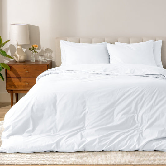 Parure de lit en percale de coton biologique Bare Home