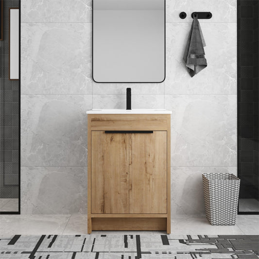 Meuble-lavabo Beingnext 24/30/36 avec porte à fermeture douce et étagère réglable
