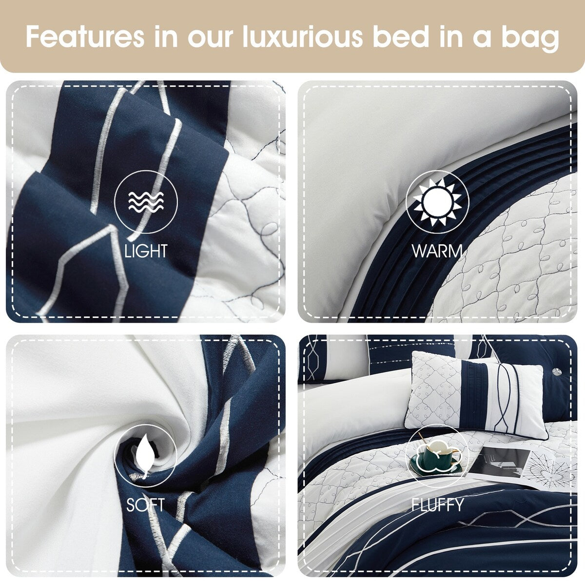 Ensemble de couette géométrique moderne Bellerose 7 pièces