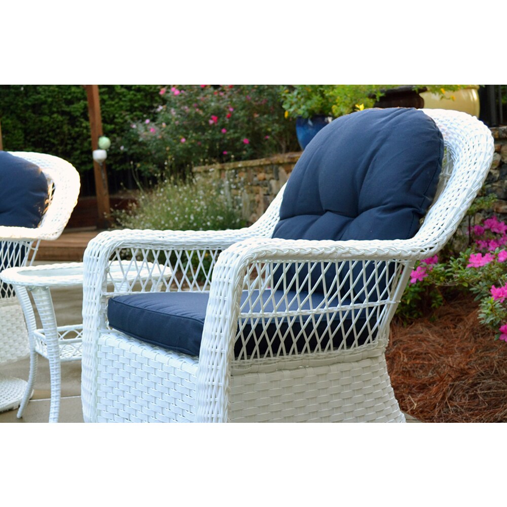 Ensemble de patio pivotant et planeur en osier Biloxi Outdoor White (3 pièces)