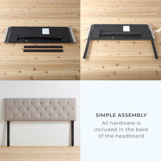 Tête de lit capitonnée ajustable carrée et losange Brookside Kaylee