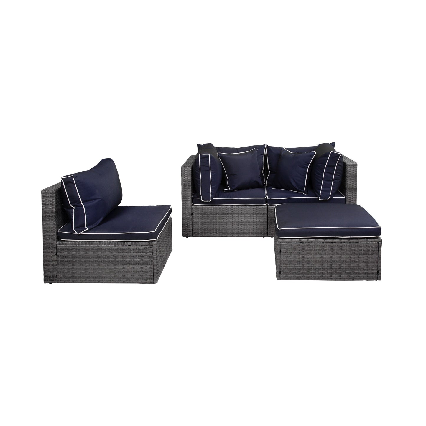Canapé d'extérieur modulaire York 4 pièces avec coussins