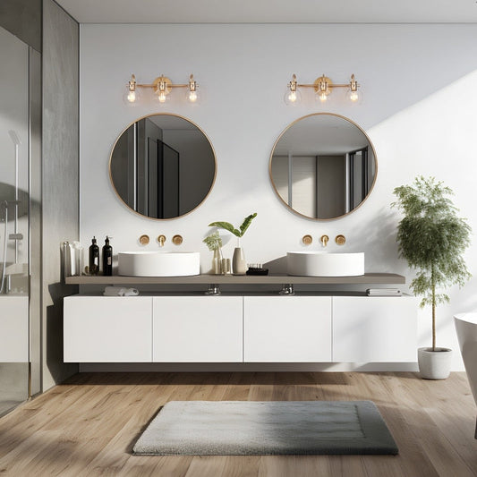 Applique murale moderne en verre à 3 lumières pour salle de bain