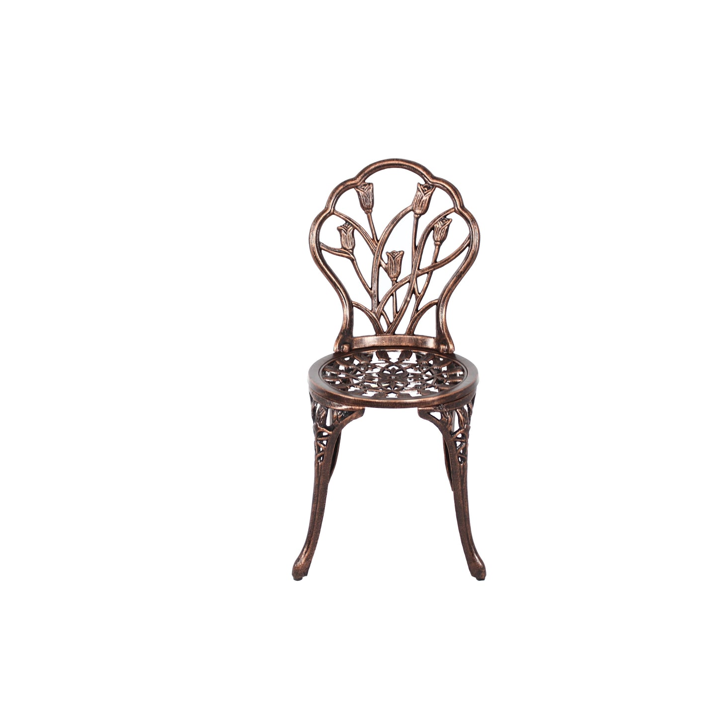 Ensemble de patio extérieur tulipe 3 pièces en aluminium avec table