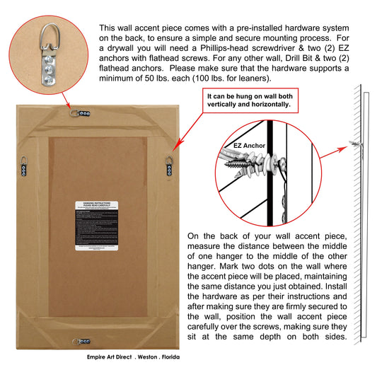 Miroir mural rectangulaire biseauté en perles de champagne - Transparent