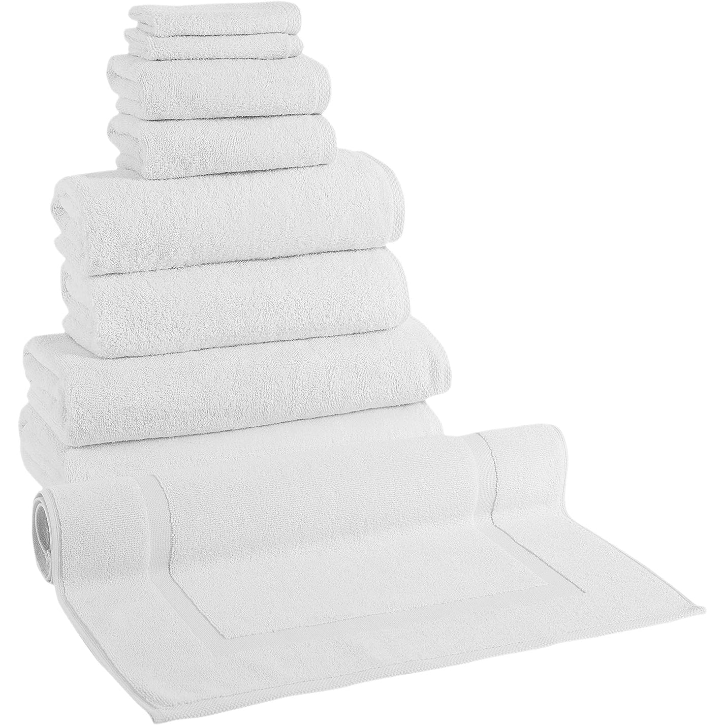 Ensemble de serviettes CTT 100 % coton turc, 8 ou 9 pièces, séchage rapide et absorbant