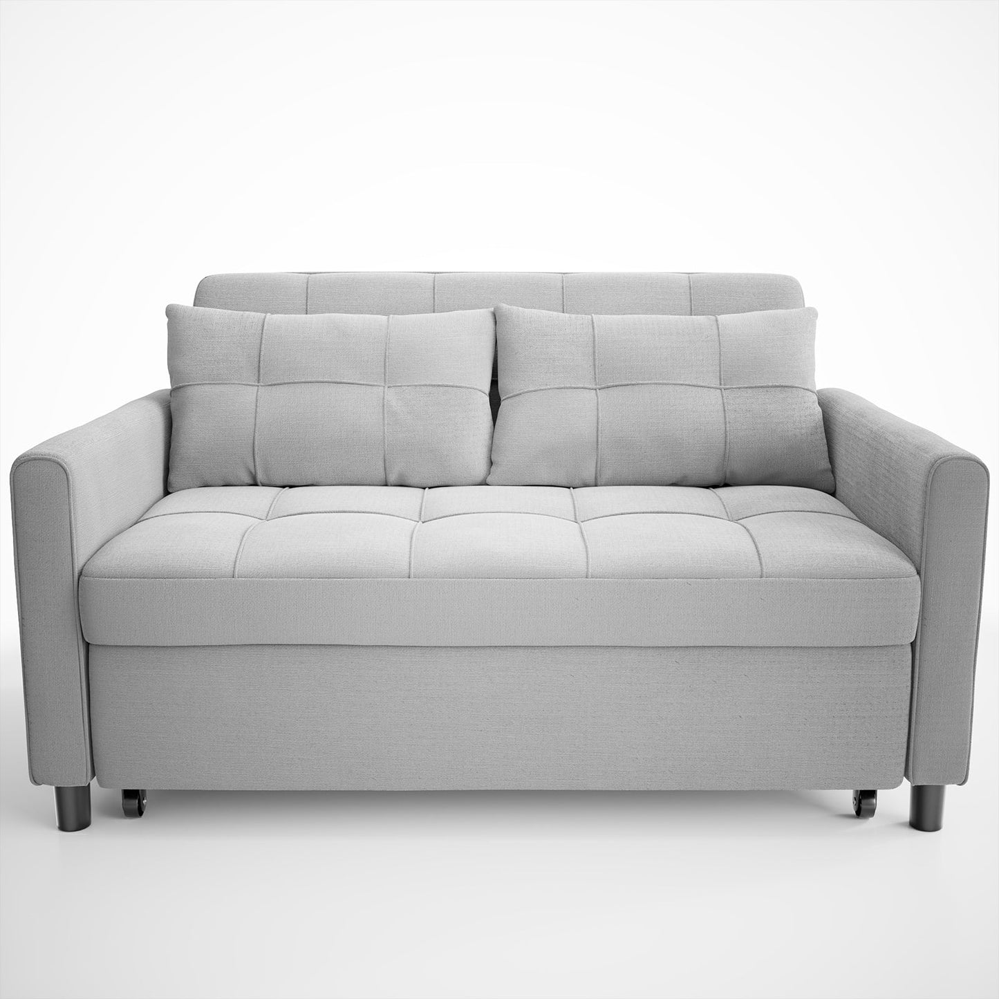 Canapé-lit convertible 3 en 1, chaise longue, causeuse avec lit escamotable, velours/tissu