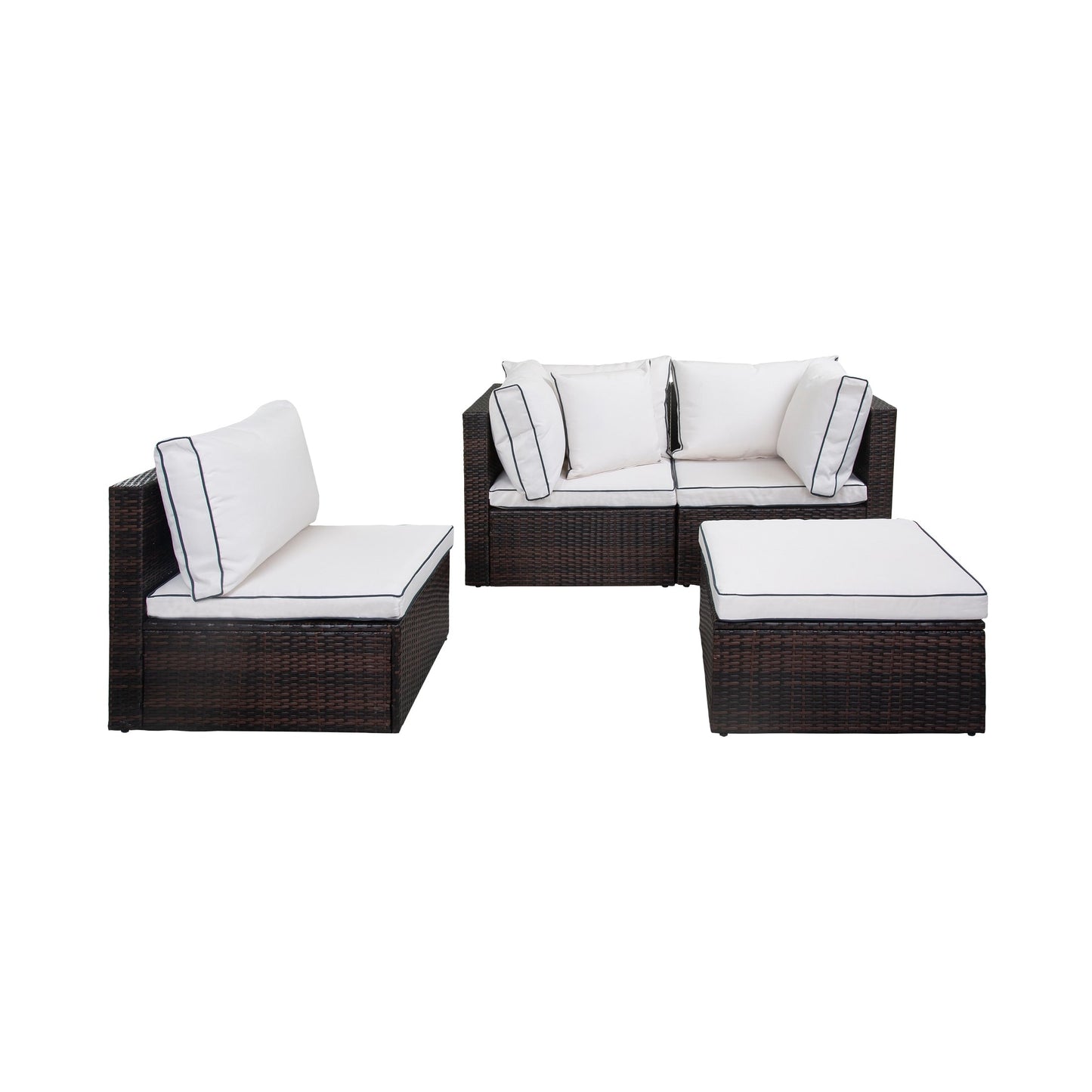 Canapé d'extérieur modulaire York 4 pièces avec coussins
