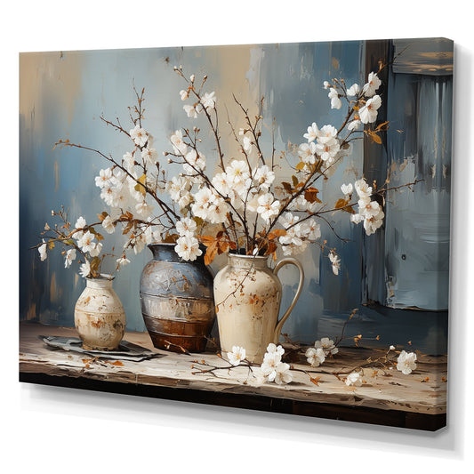 Designart Poterie et fleurs Nature morte I Arbre Toile murale