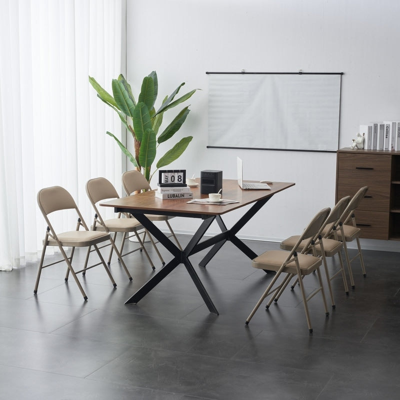 Chaises élégantes pliables en fer et PVC blanc pour congrès et expositions