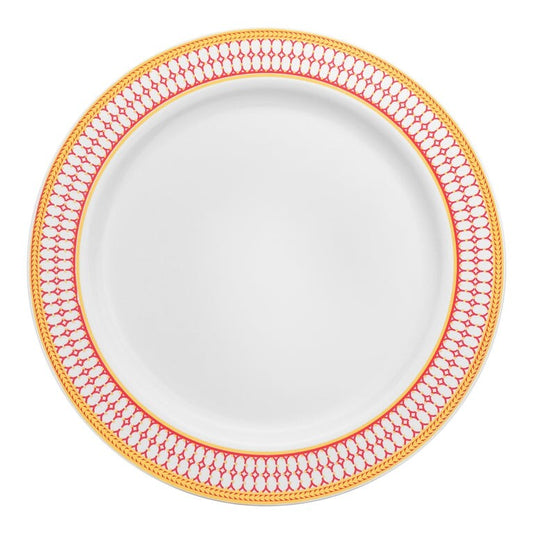 Assiettes jetables en plastique à bordure dorée élégante - Articles de fête